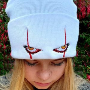 Pennywise beanie, standout from the crowd this winter with this beanie based off of Stephen Kings 'IT.' Multiple colors to choose from. White