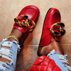 Gold Chain Slippers