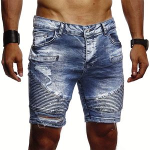 Motorcycle Denim Shorts